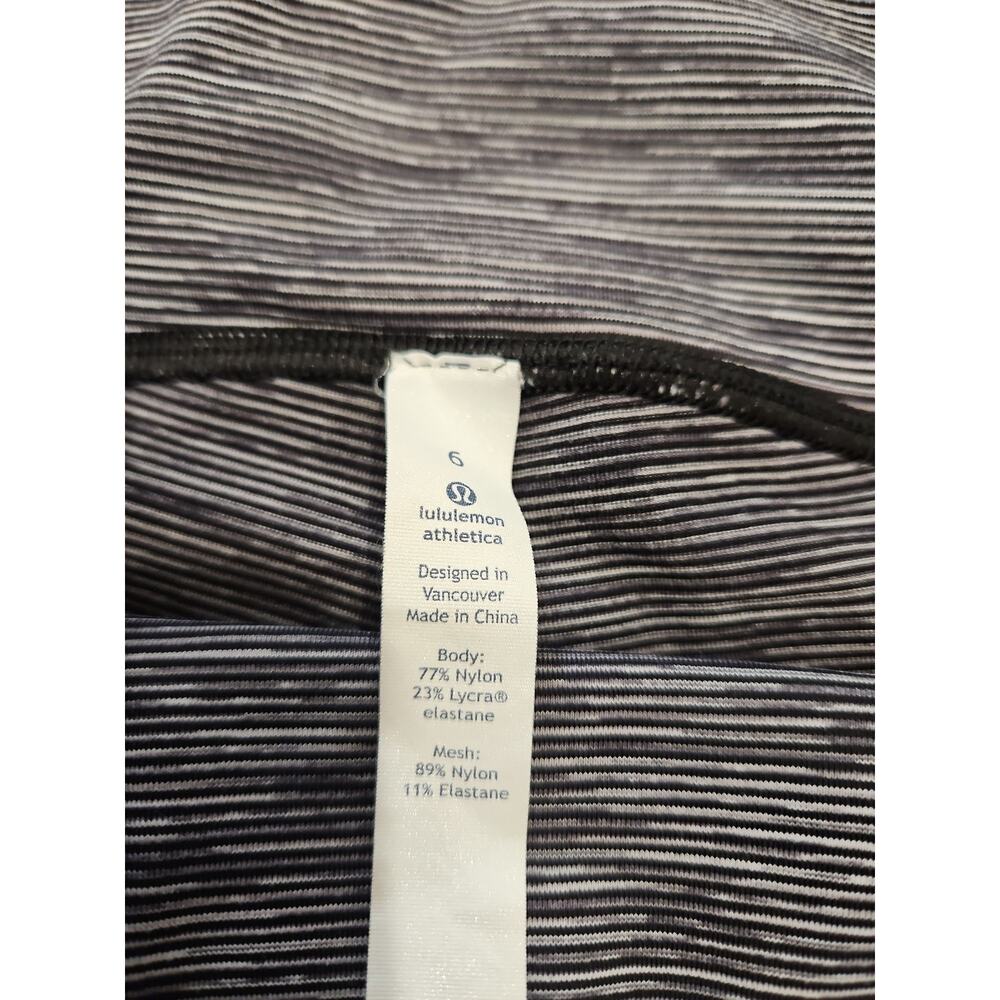 Lululemon Athletica Women's Striped High Rise Leggings Nylon Lycra Size 6